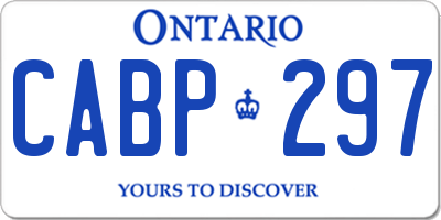 ON license plate CABP297