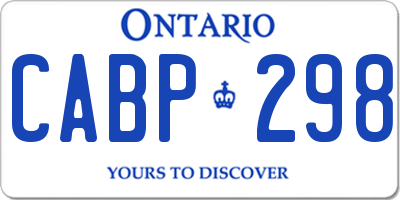 ON license plate CABP298