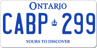 ON license plate CABP299