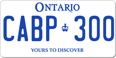 ON license plate CABP300