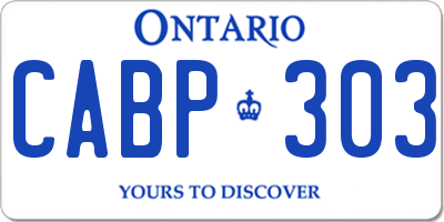 ON license plate CABP303