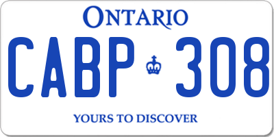 ON license plate CABP308