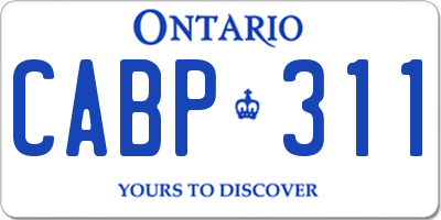 ON license plate CABP311