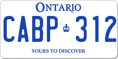 ON license plate CABP312