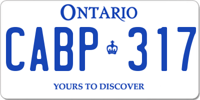 ON license plate CABP317