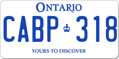 ON license plate CABP318