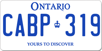 ON license plate CABP319