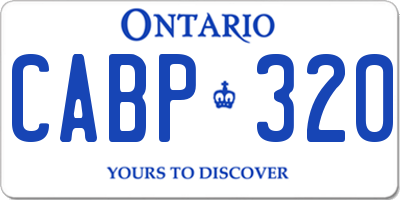 ON license plate CABP320