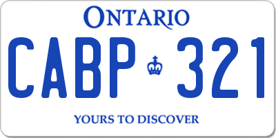 ON license plate CABP321