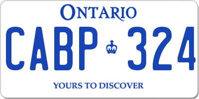 ON license plate CABP324