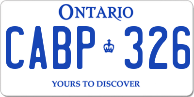 ON license plate CABP326