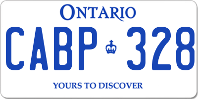 ON license plate CABP328