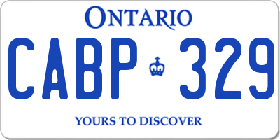 ON license plate CABP329