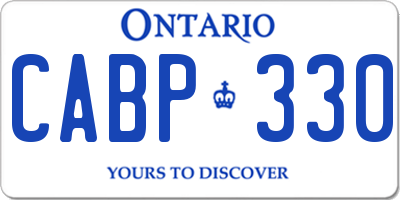 ON license plate CABP330