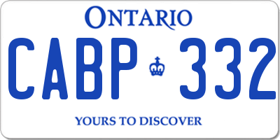 ON license plate CABP332