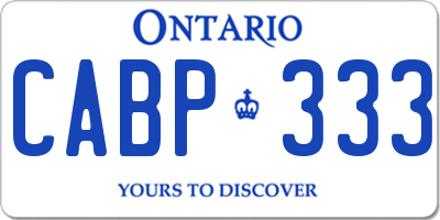 ON license plate CABP333