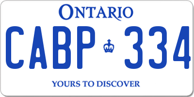 ON license plate CABP334