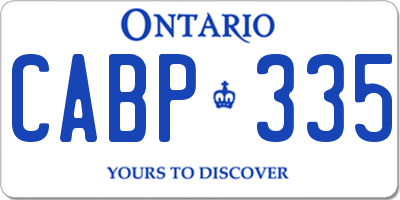 ON license plate CABP335