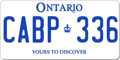 ON license plate CABP336