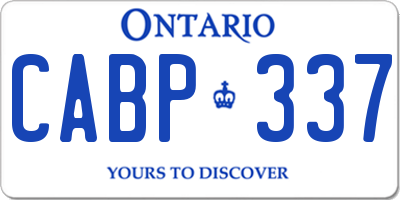 ON license plate CABP337