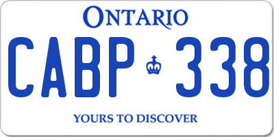 ON license plate CABP338