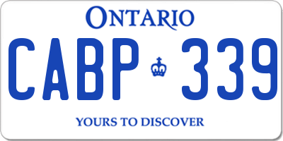 ON license plate CABP339