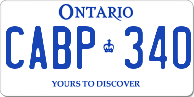 ON license plate CABP340