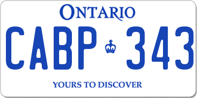 ON license plate CABP343