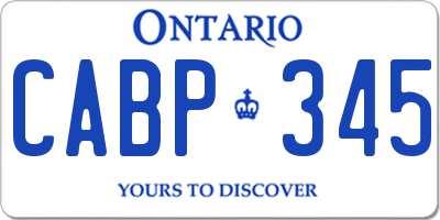 ON license plate CABP345