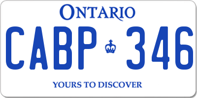 ON license plate CABP346