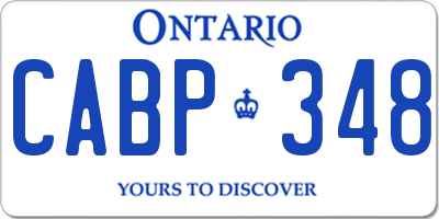 ON license plate CABP348