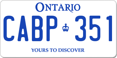 ON license plate CABP351