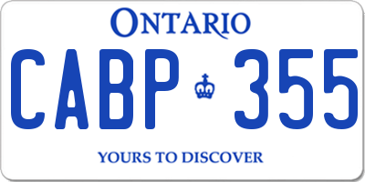 ON license plate CABP355