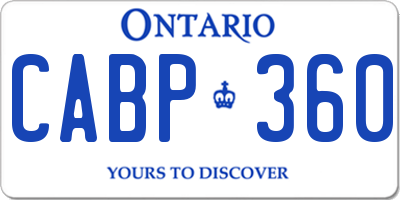 ON license plate CABP360