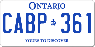 ON license plate CABP361