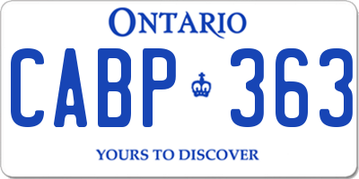 ON license plate CABP363