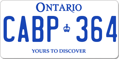 ON license plate CABP364