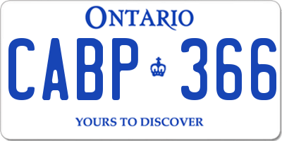 ON license plate CABP366