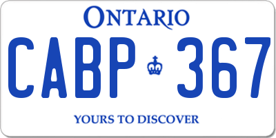 ON license plate CABP367