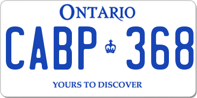 ON license plate CABP368