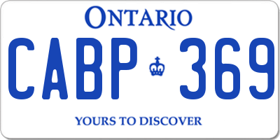 ON license plate CABP369