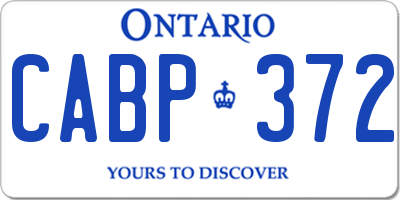 ON license plate CABP372