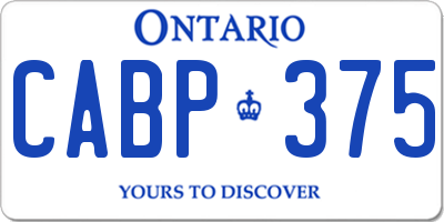 ON license plate CABP375