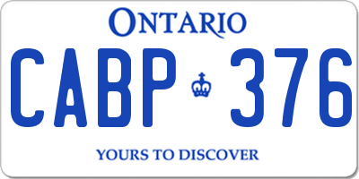 ON license plate CABP376