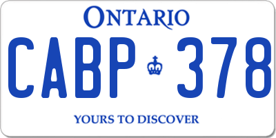 ON license plate CABP378