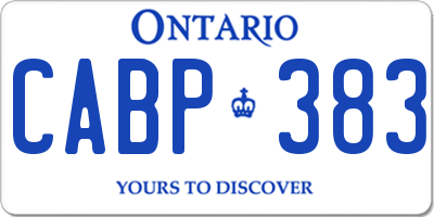 ON license plate CABP383