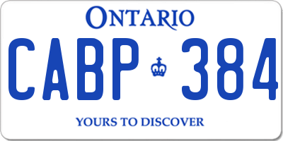 ON license plate CABP384