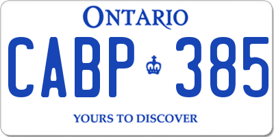 ON license plate CABP385