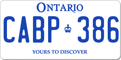 ON license plate CABP386