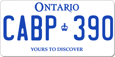 ON license plate CABP390